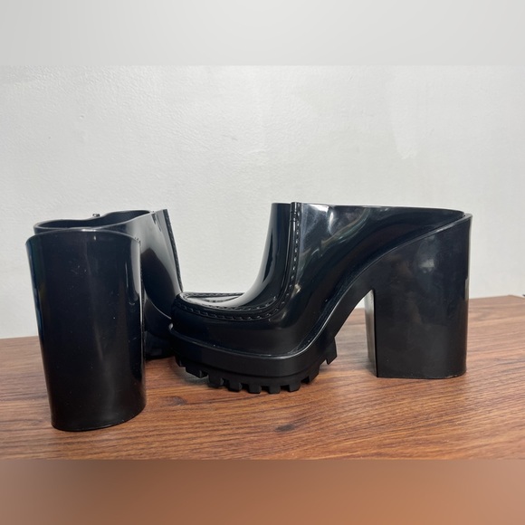 MELISSA PANAPANA MULE Black 90s Platform Office Siren Rachel Green size 5 - Picture 11 of 15